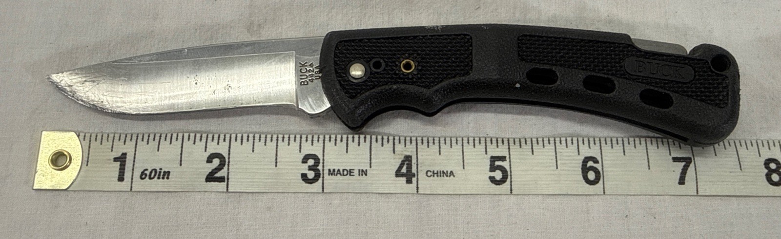 2.75″ Black BUCK Lockback Folding Knife, Model 442, Made in USA