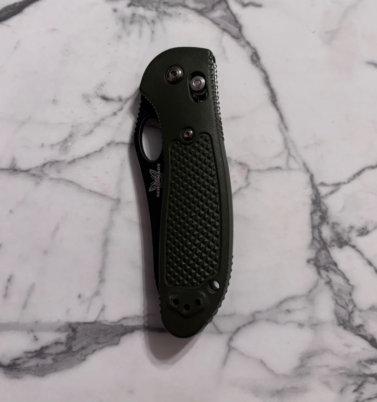 Benchmade Griptilian Pocket Knife Olive Drap Green Handle with Ambidextrous Axis