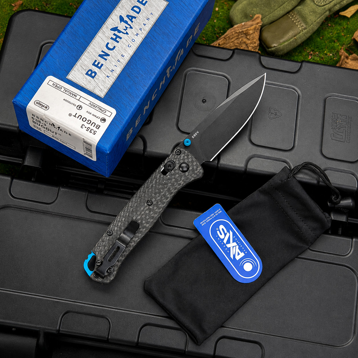 Benchmade Bugout 535-3 S90V Black Blade Carbon Fiber AXIS Lock Knife EDC