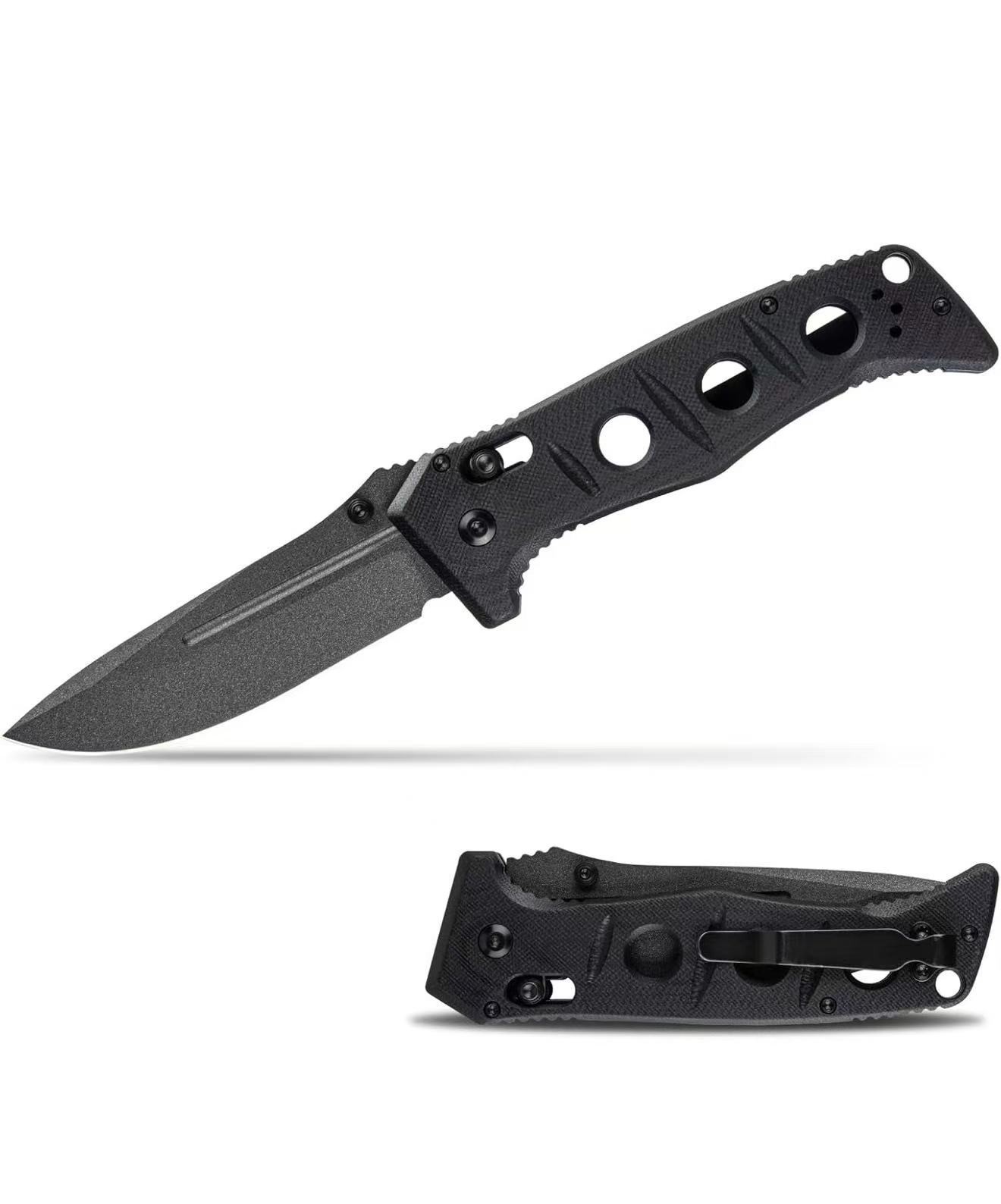 275 Folding Knife with Clip, Foldable Knife with G10 Handle Portable Pocket Kniv