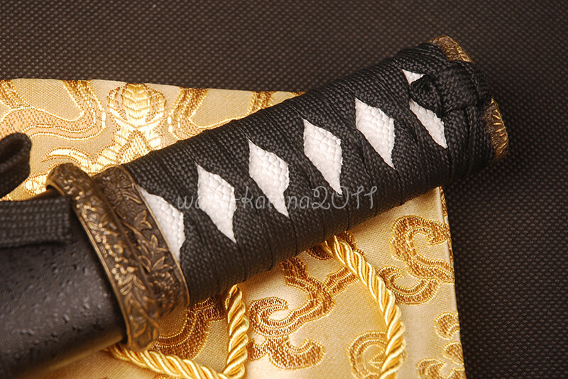 16» Handmade Sharp Short Knife Black Japanese Samurai Tanto Sword Self-defense