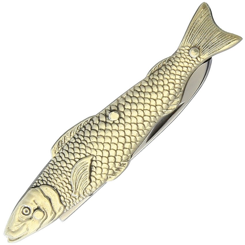 Novelty Cutlery Fish Folding Knife 1.5″ Stainless Steel Blade Metal Alloy Handle