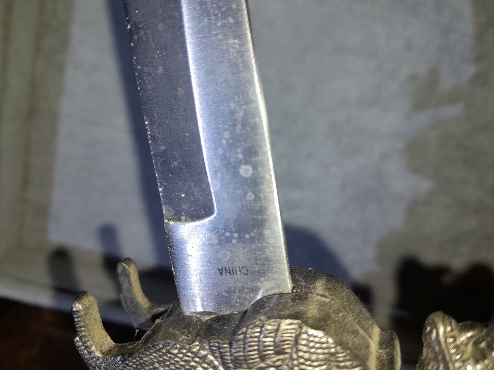 Decorative Dragon Handle Dagger, Stainless Steel Clip Point, Sheath, Full Tang