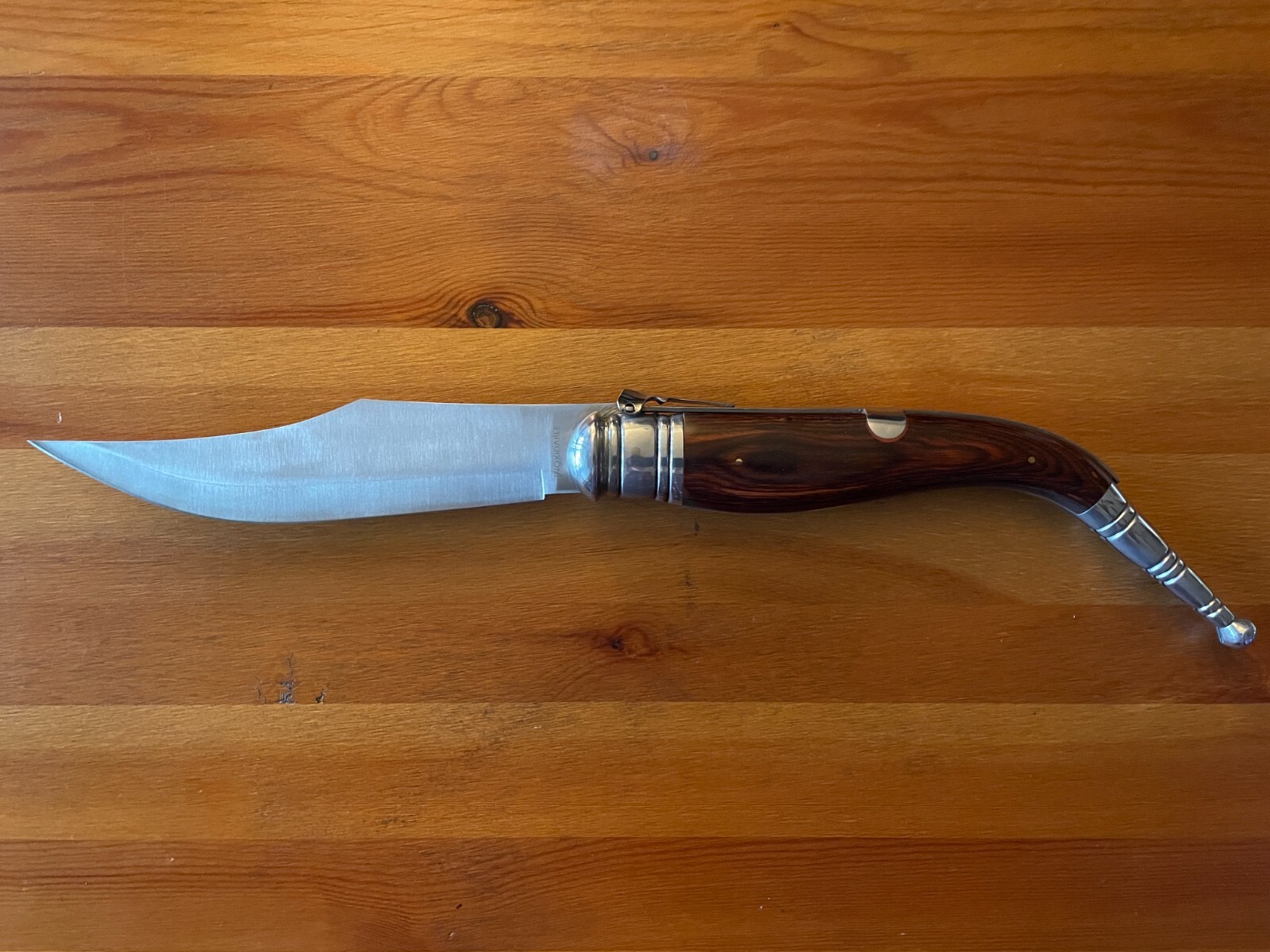 9″ Giant Navaja Sevillana Folding Ratchet Knife Red Wood Scales From Spain
