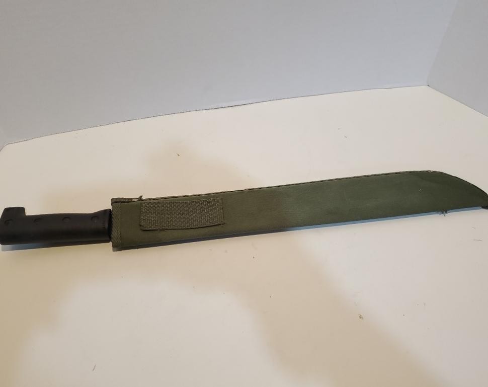 18″ Military Style Machete with OD Green Canvas Sheath Ontario OKC Style 1-18