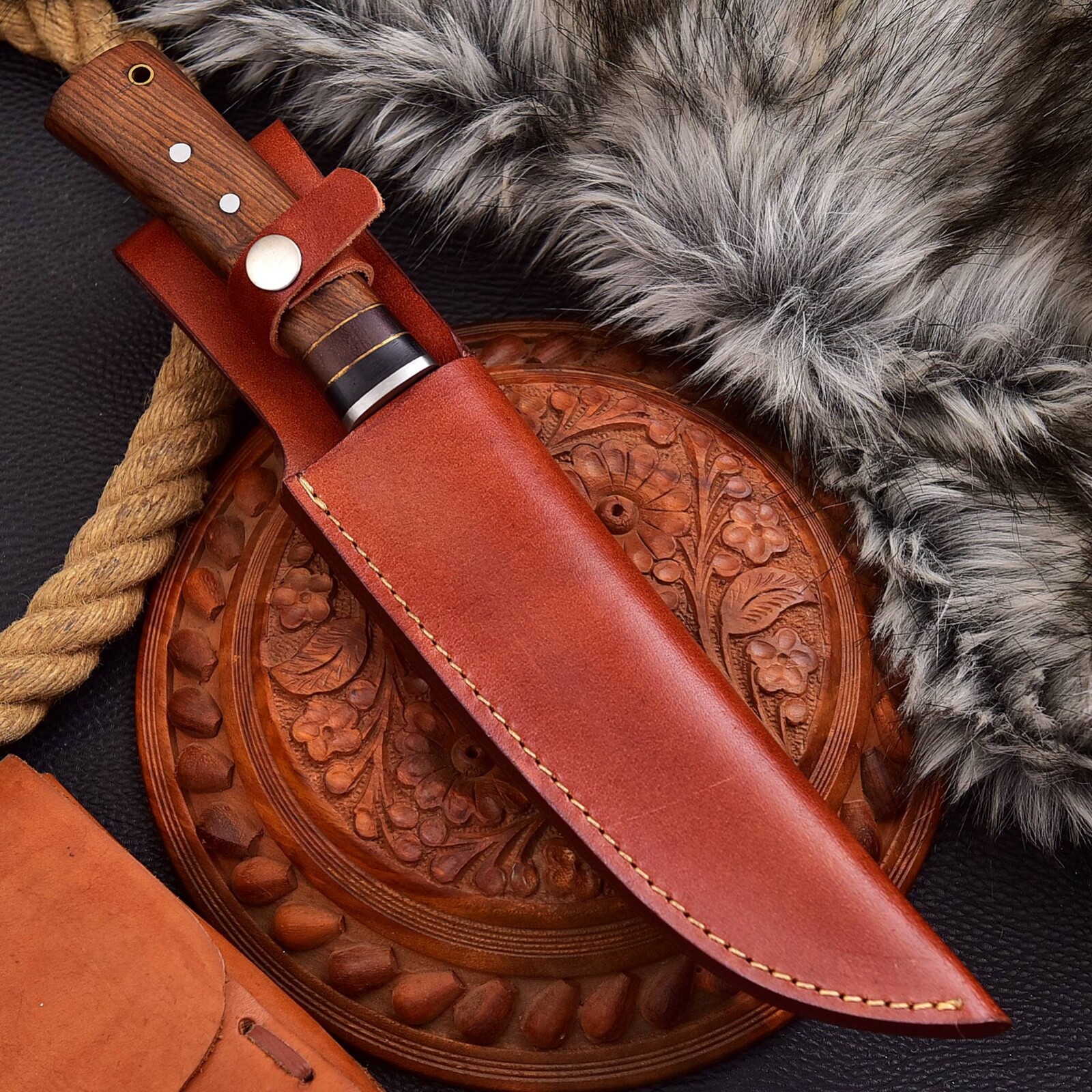 ANZSTYLE KNIVES CLASSIC DROP POINT HUNTER BOCOT WOOD D2 STEEL