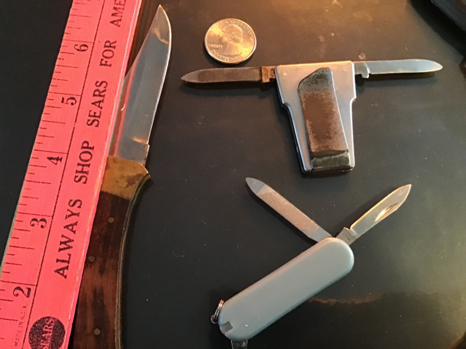 3 Vintage HI-CV Verros money clip pocket knife+Bonus~Pakistani Lock-back+Knives