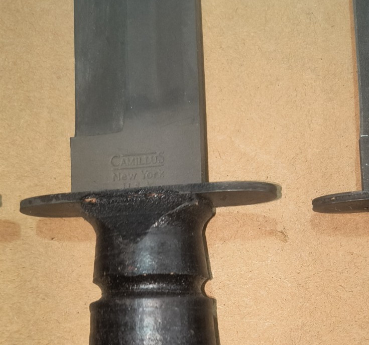 Vintage Knife Genuine USMC #498 + Leather Scabbard Camillus Knife Co USA