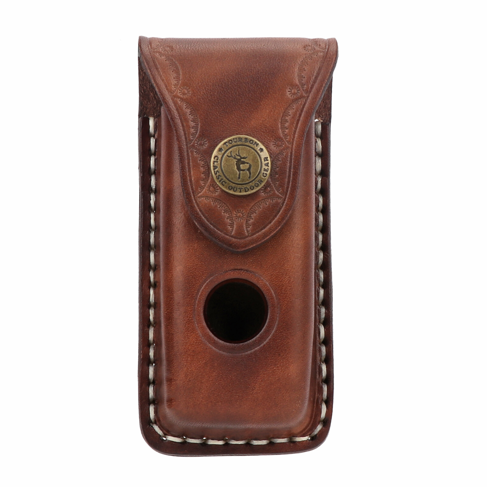 TOURBON Leather Folding Knife Sheath Pocket Knives Case Belt Clip on Pouch