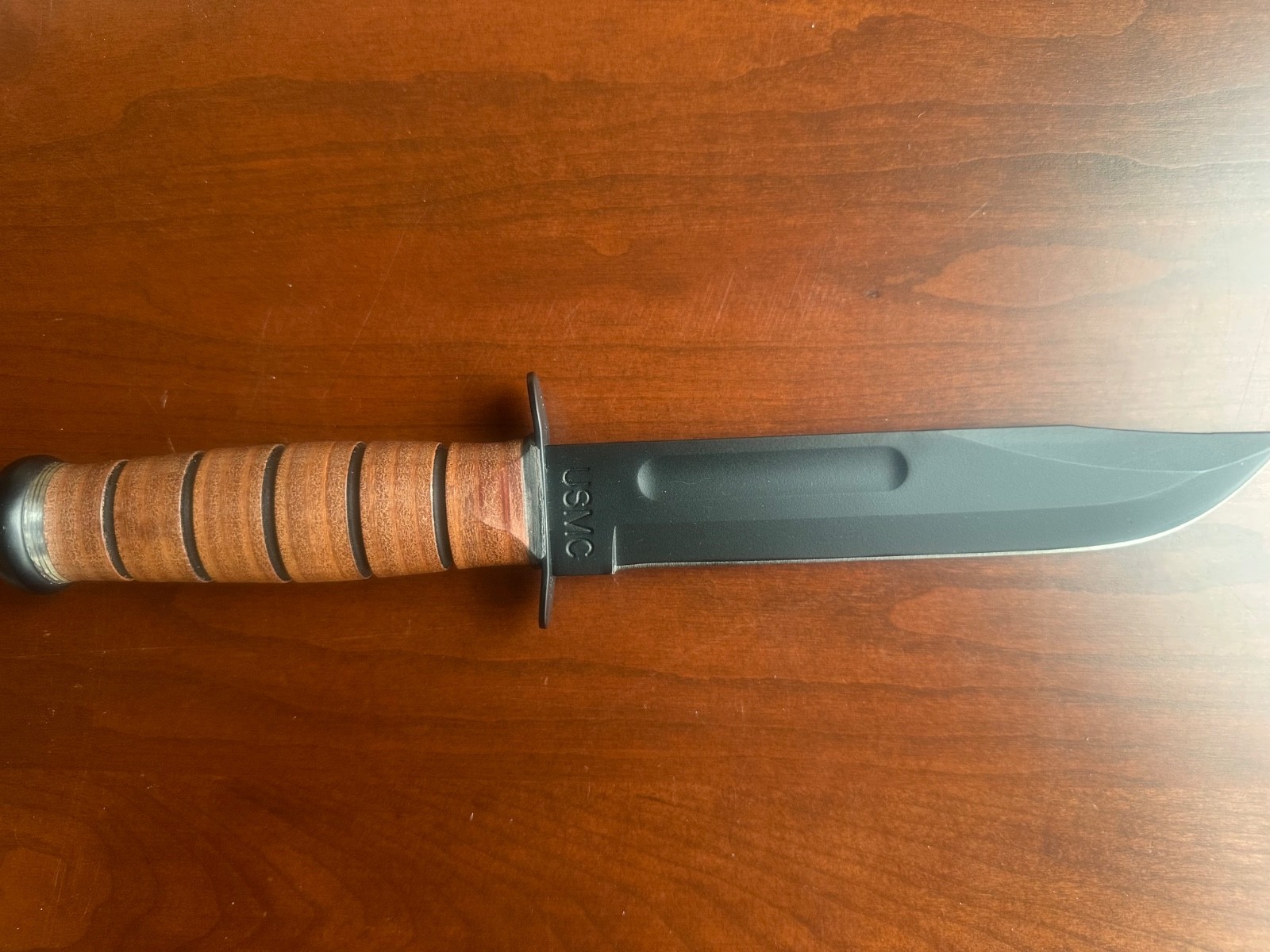 KA-BAR USMC Fighting Knife 02-1217 with .50 Cal Pen, NIB