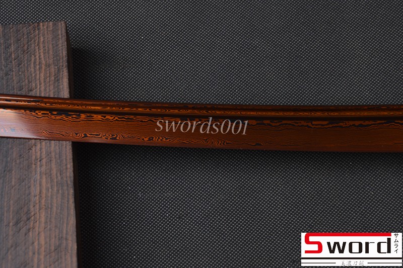 Bloody Red Folded Steel Naked Blade Japanese Wakizashi Blank Sword Real Sharp