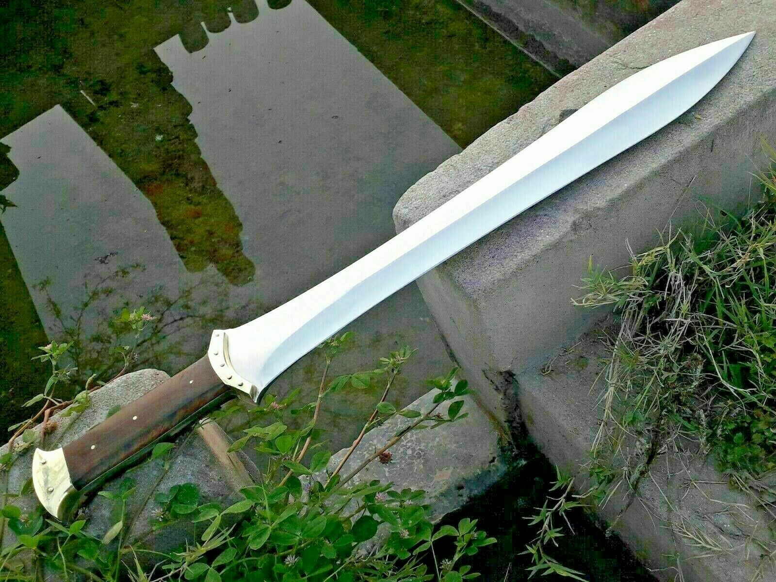 KC 20″ Greek Xiphos Double Edged Handmade Steel Gladius Sword, Rosewood Handle