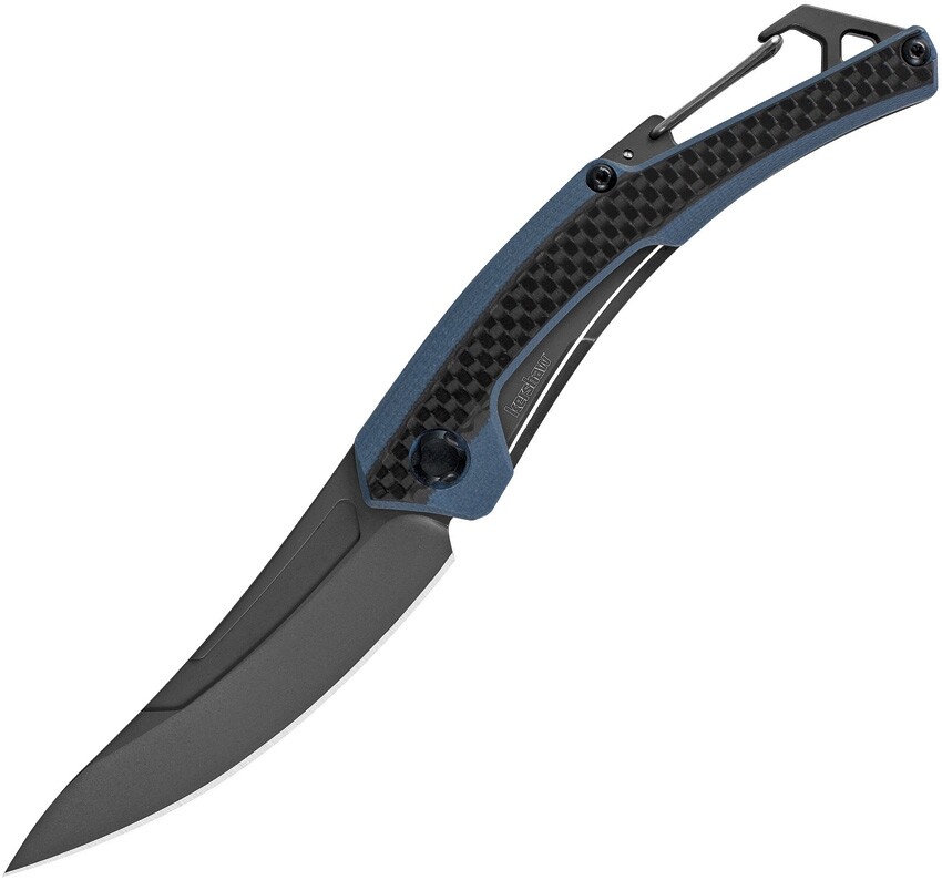 KERSHAW Discontinued – REVERB XL Manual Carbon Fiber Carabiner Clip knife 1225