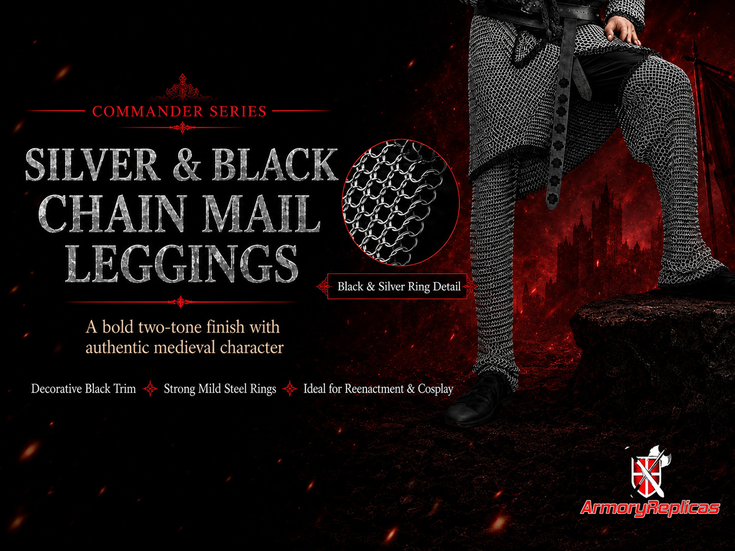 Medieval Warrior Battle Ready Chausses Chain Mail Leggings Costume Cosplay