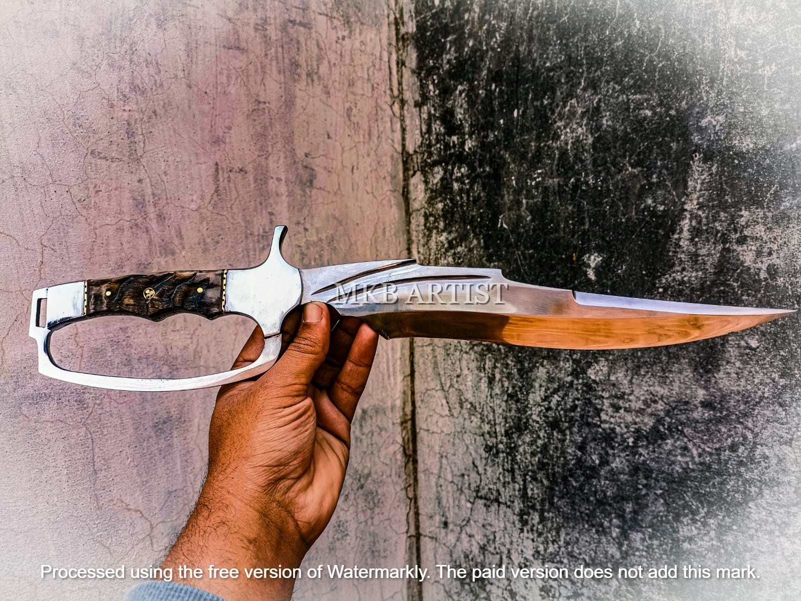 HANDMADE HIGH CARBON STEEL HUNTING SURVIVAL BWOIE KNIFE RAM HANDLE WITH SHEATH