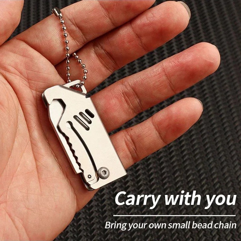 Mini EDC Foldable Pocket Knife Keychain Survival Tool Bottle Opener || US SELLER