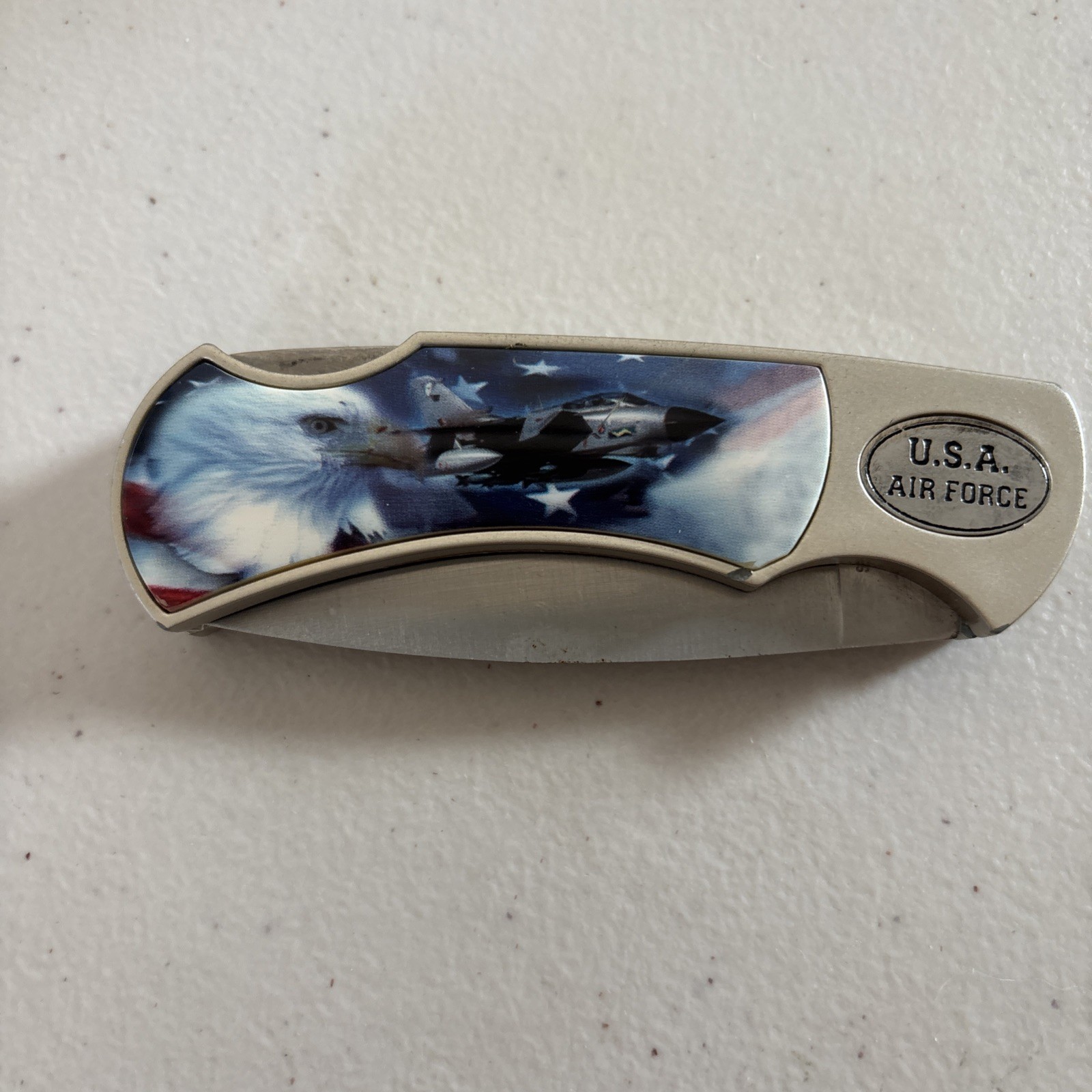 Commemorative United States Air Force Pocket Knife With Storage Tin Case