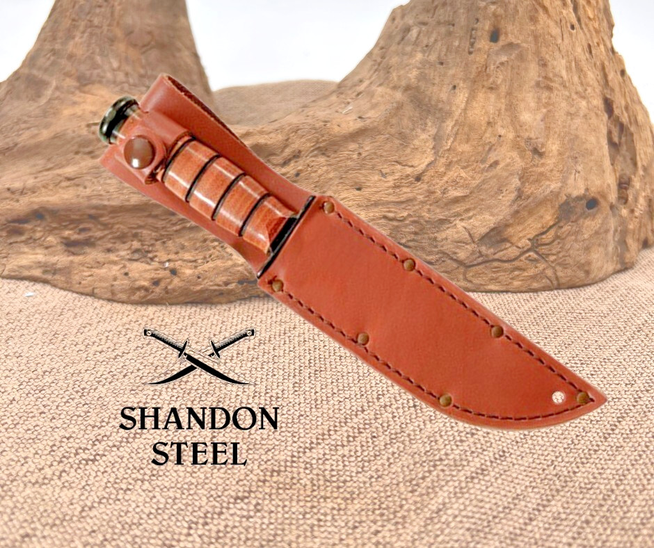 KA-BAR Sheath for Knife Full Size Plain Brown Leather Construction, 13Inch 1217I