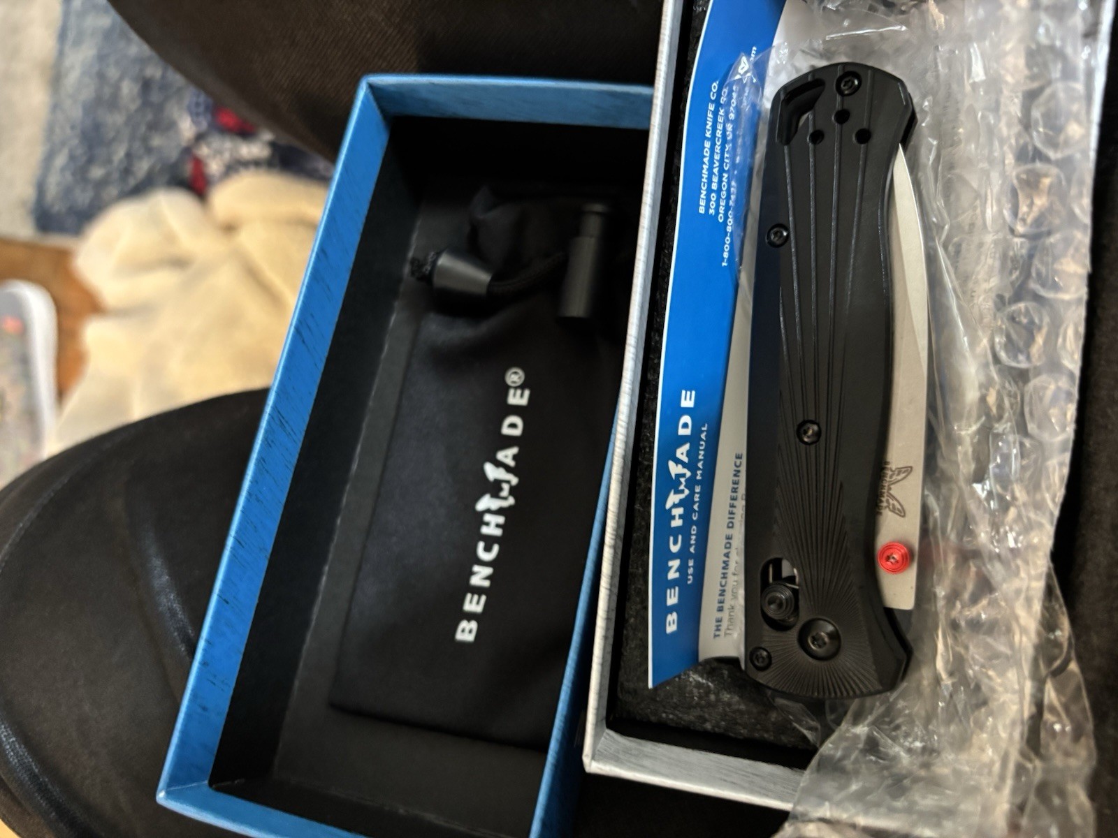 Benchmade 535 Bugout Pocketknife CPM-Damascus Blade Black Aluminum Axis Lock