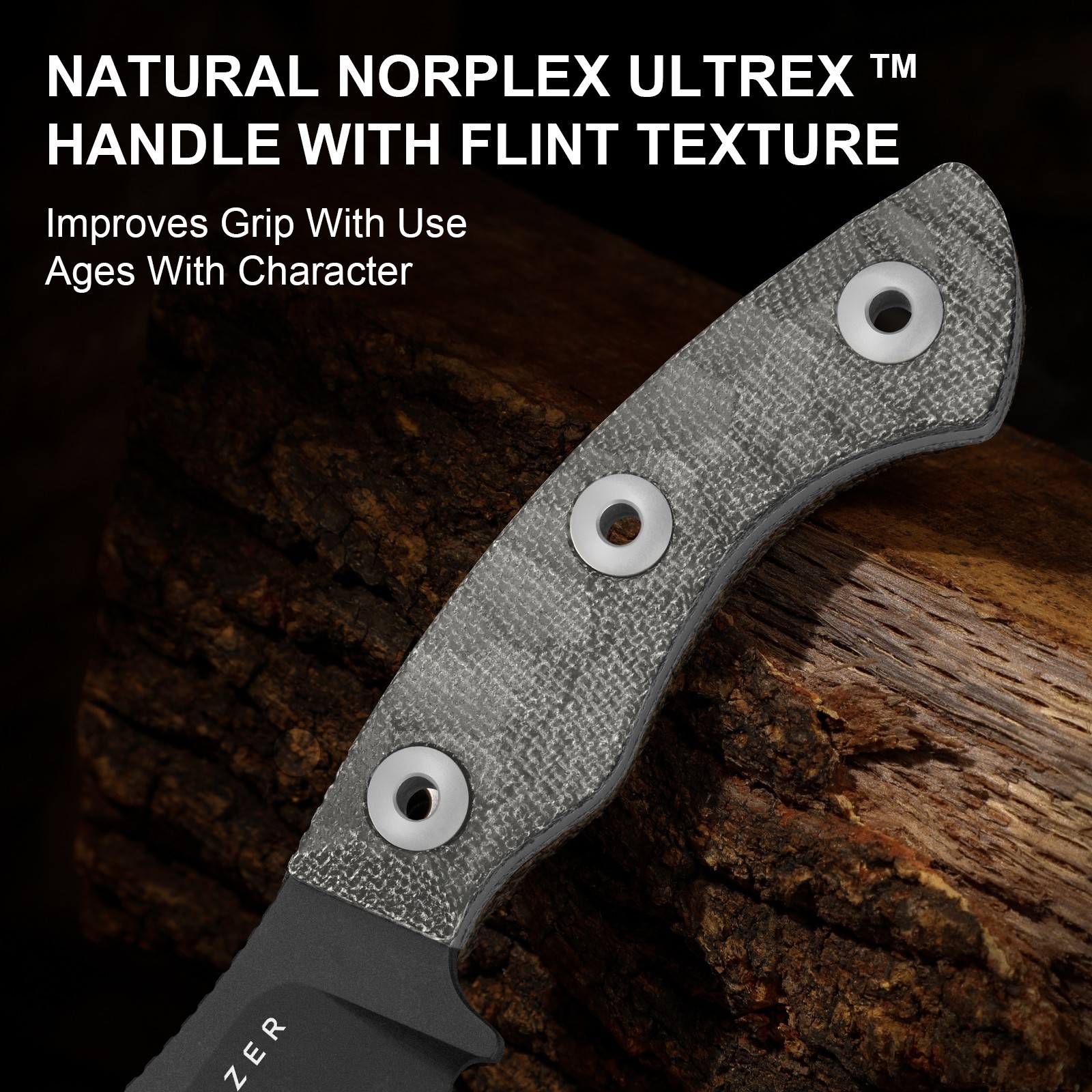 Kizer Rook Fixed Knife 3-layer Composite Steel Blade Micarta Handle With Sheath