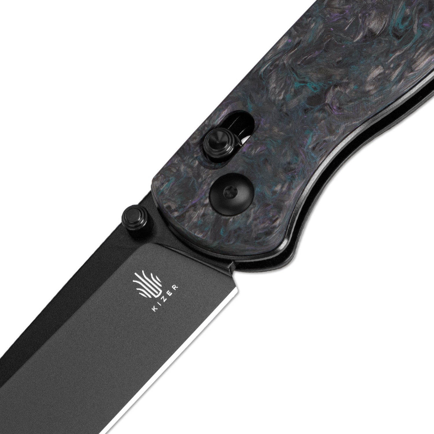 Kizer Drop Bear Pocket Knife, S35VN Steel Blade, Fatcarbon Handle, Ki3619A4