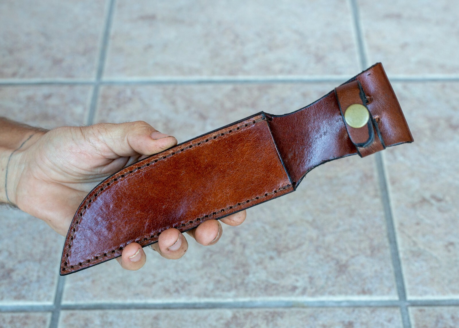 Handmade Top Grain Brown Leather Sheath, 10″ Overall, Fits Blades 5.5″ – 6″