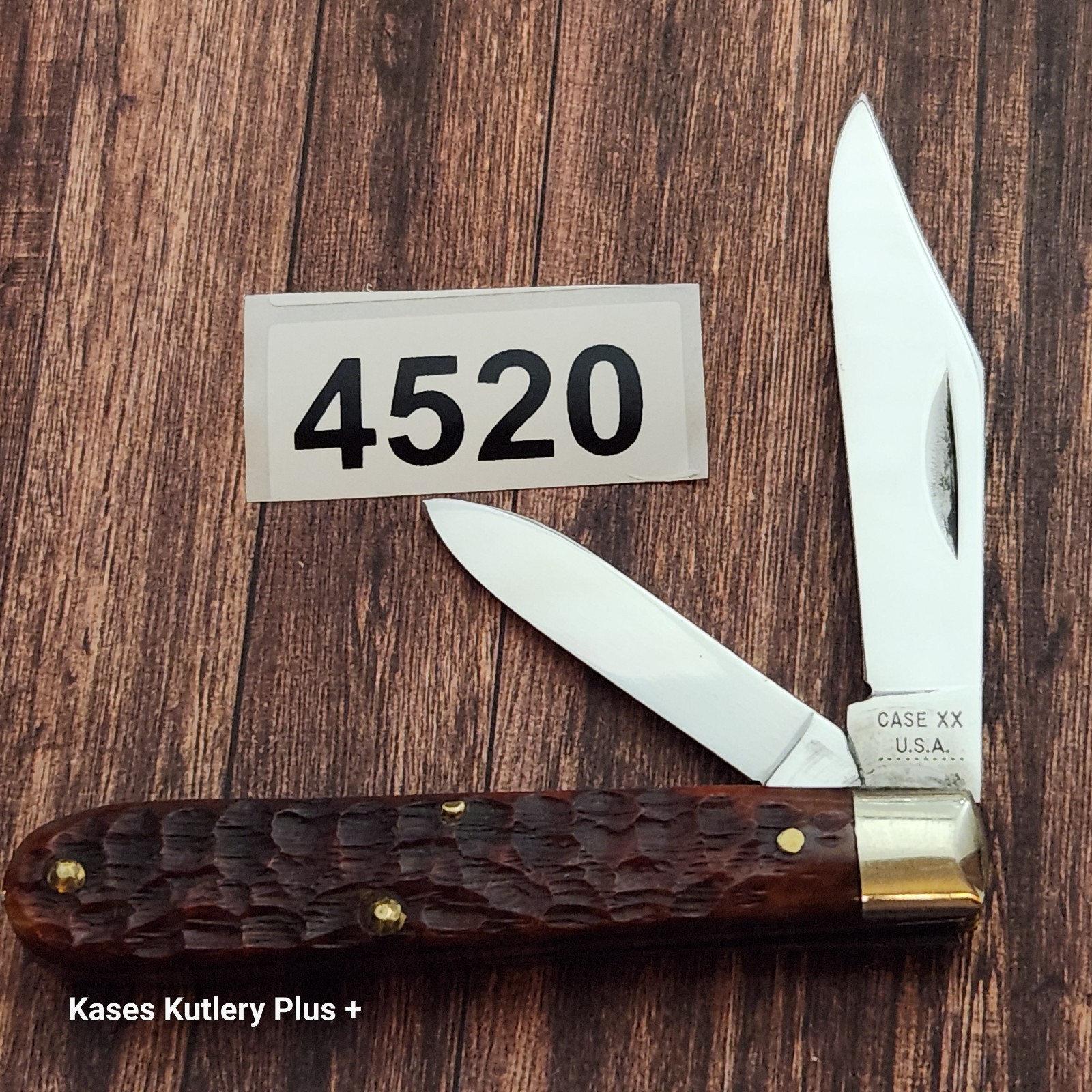 Case XX 6202 1/2 Barehead Jack Red Bone 3.38″ Closed Knife USA 1970 10 Dots