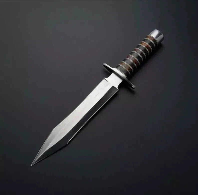 CUSTOM HANDMADE CARBON STEEL HUNTING DAGGER BOWIE KNIFE DAGGER KNIFE W/SHEATH
