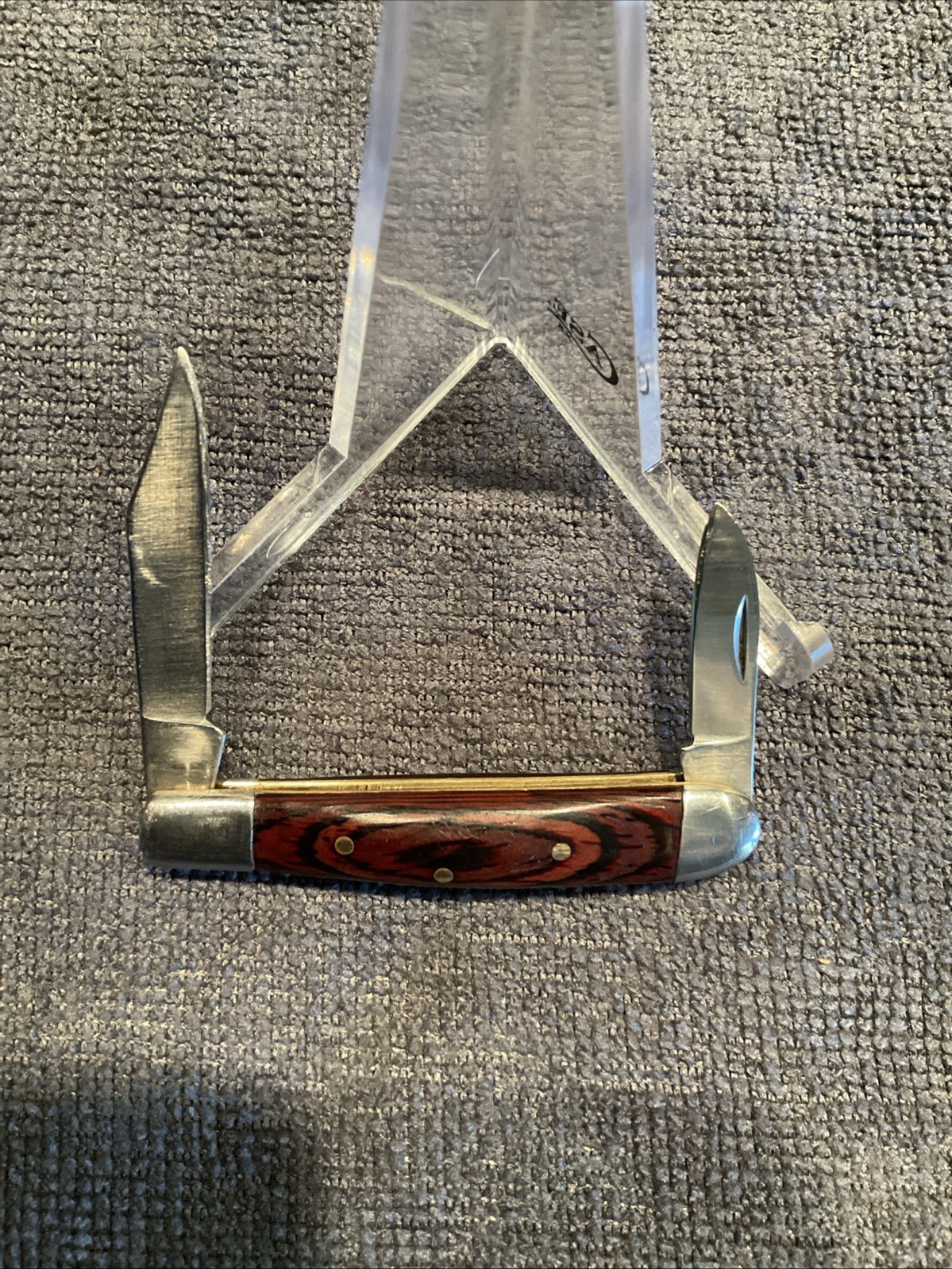 Small Pocketknife Unbranded 2 Blade SS Wood Scales 2 3/4” Closed,is Marked China