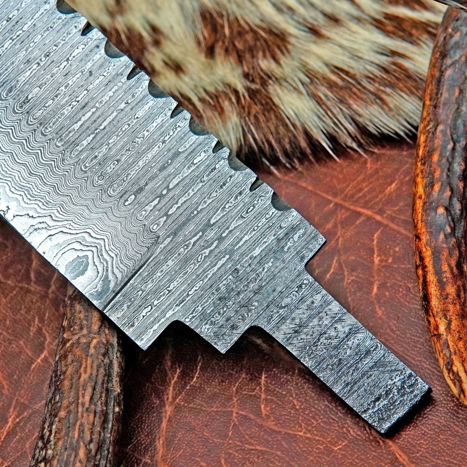 Lot 4 Damascus Bowie Knife Blanks 11.75” Full Tang LOT4BMDNABB09
