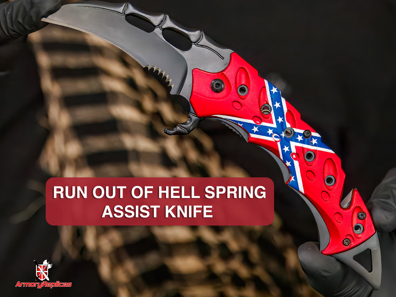Tactical Karambit Spring Assist Claw Knife EDC Folding Blade with Serration