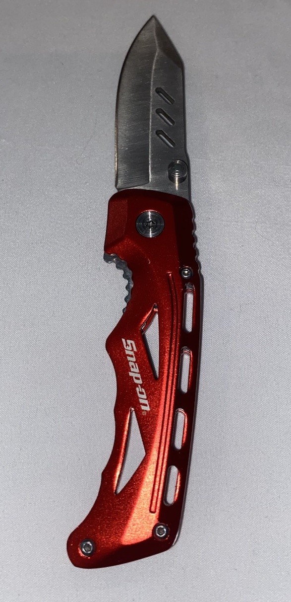 Snap-on Red Anodized Handle Pocket Knife 2.75in BladeRange Stainless Steel Blade