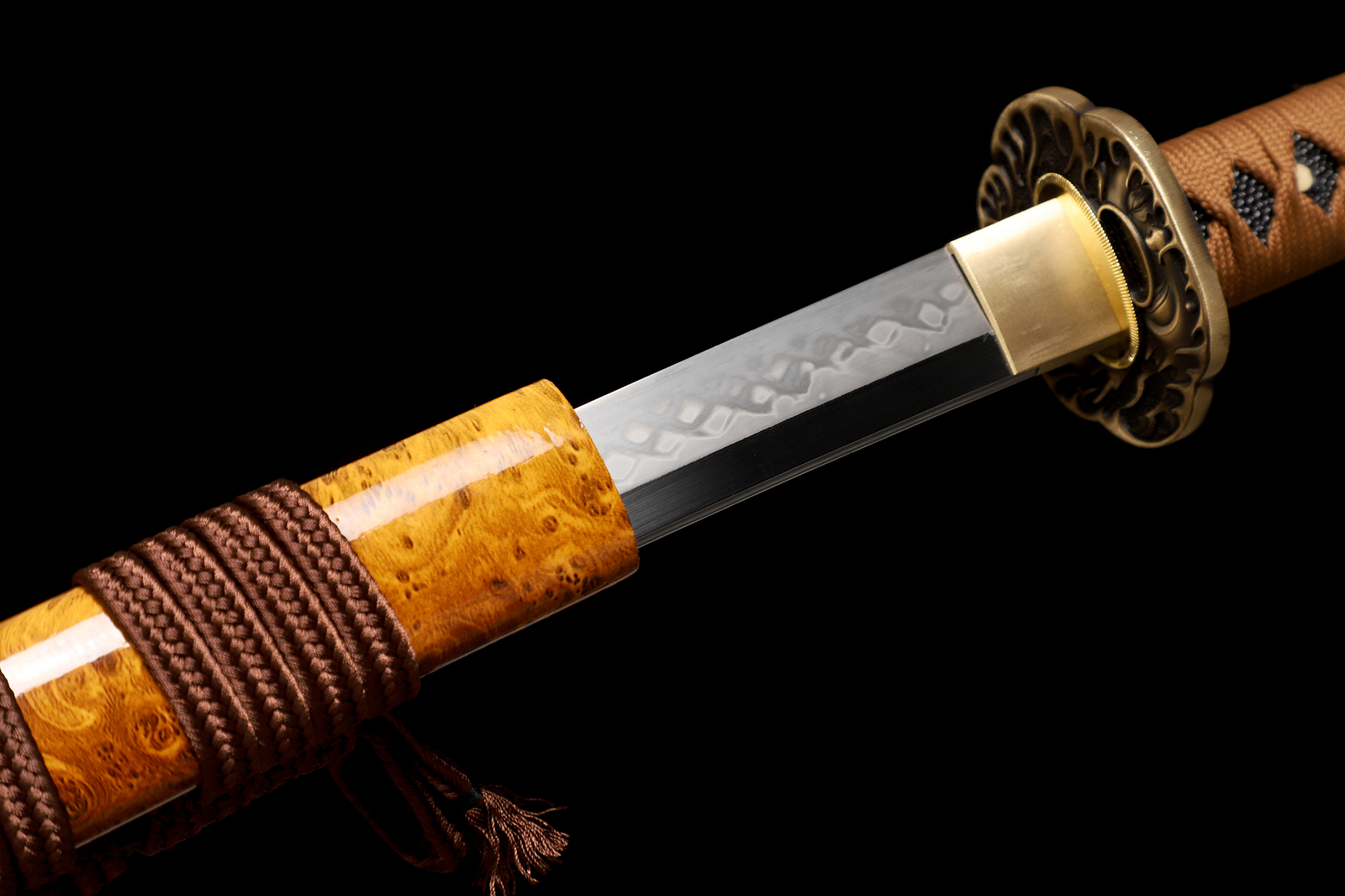 Polished Japanese Samurai Katana Sword L6 Steel Clay Tempered Real Hamon