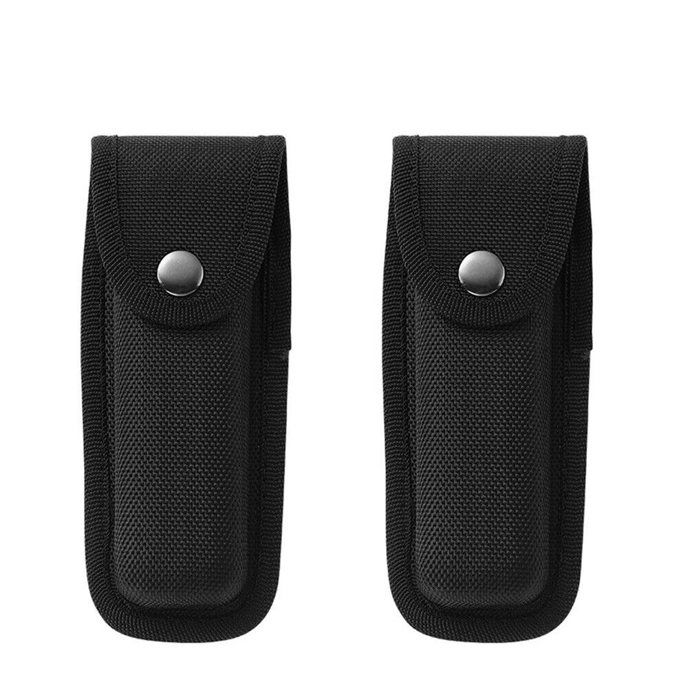 2/4-Pack Black Portable Hard Boxed Nylon Belt Sheath For Folding Knife US Seller