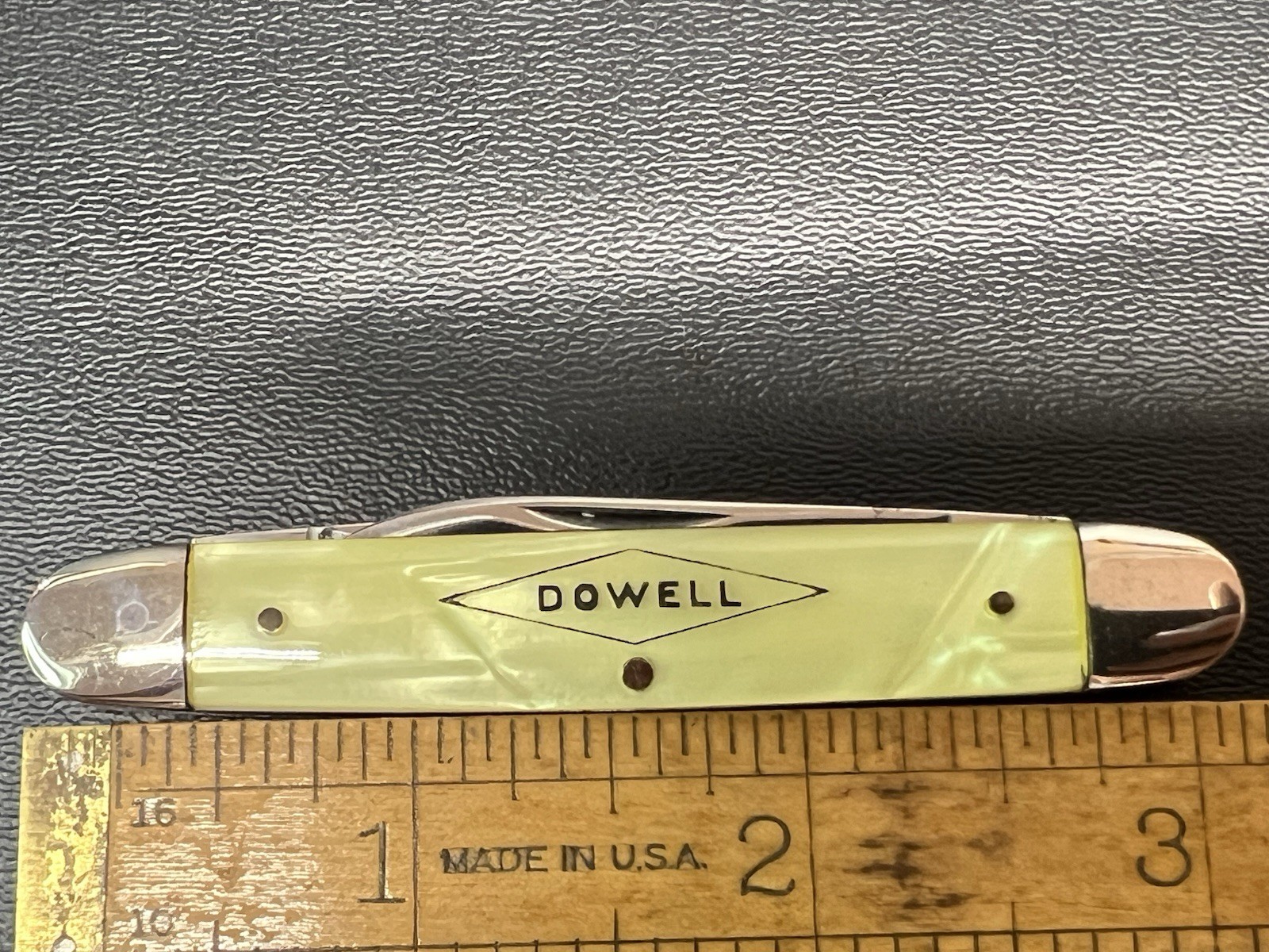 Vintage Keen Kutter Yellow Handle Pocket Knive Advertising Etched.