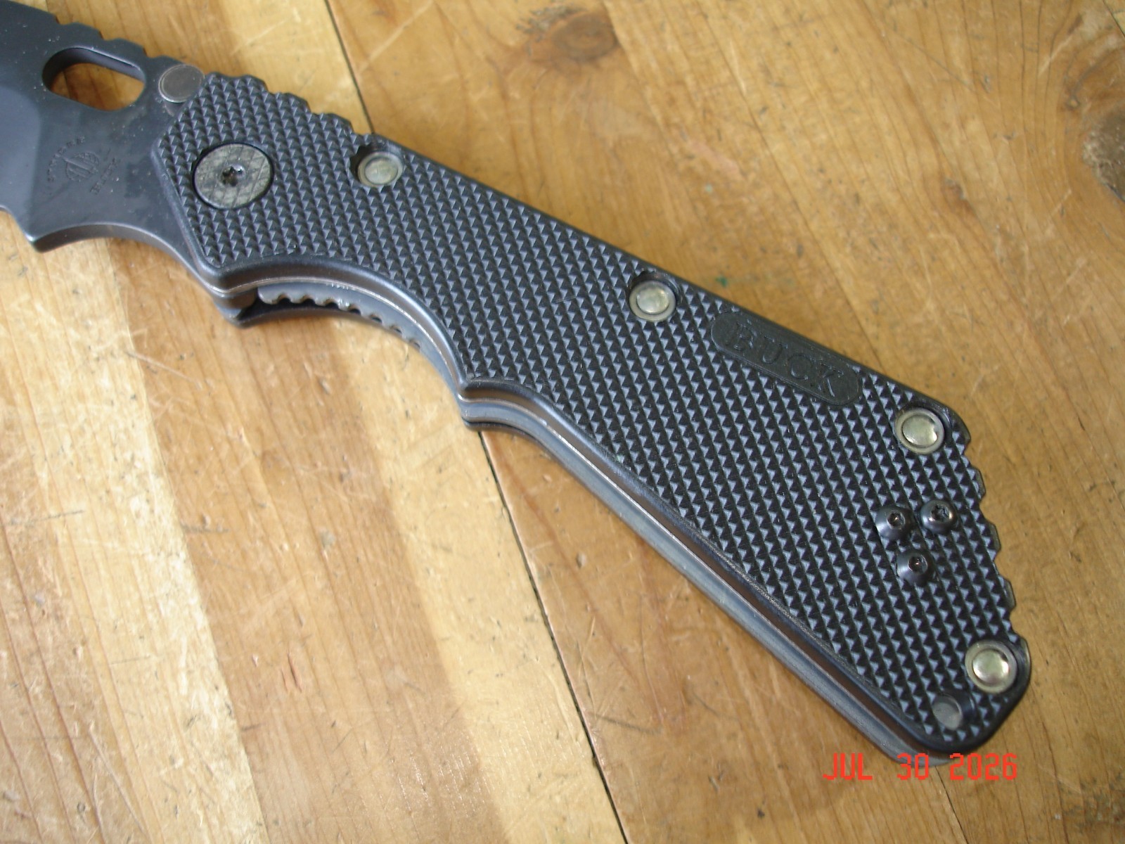 2007 BUCK KNIFE 882 889 STRIDER BLACK OX 420HC STEEL BLADE BLACK PLASTIC HANDLE
