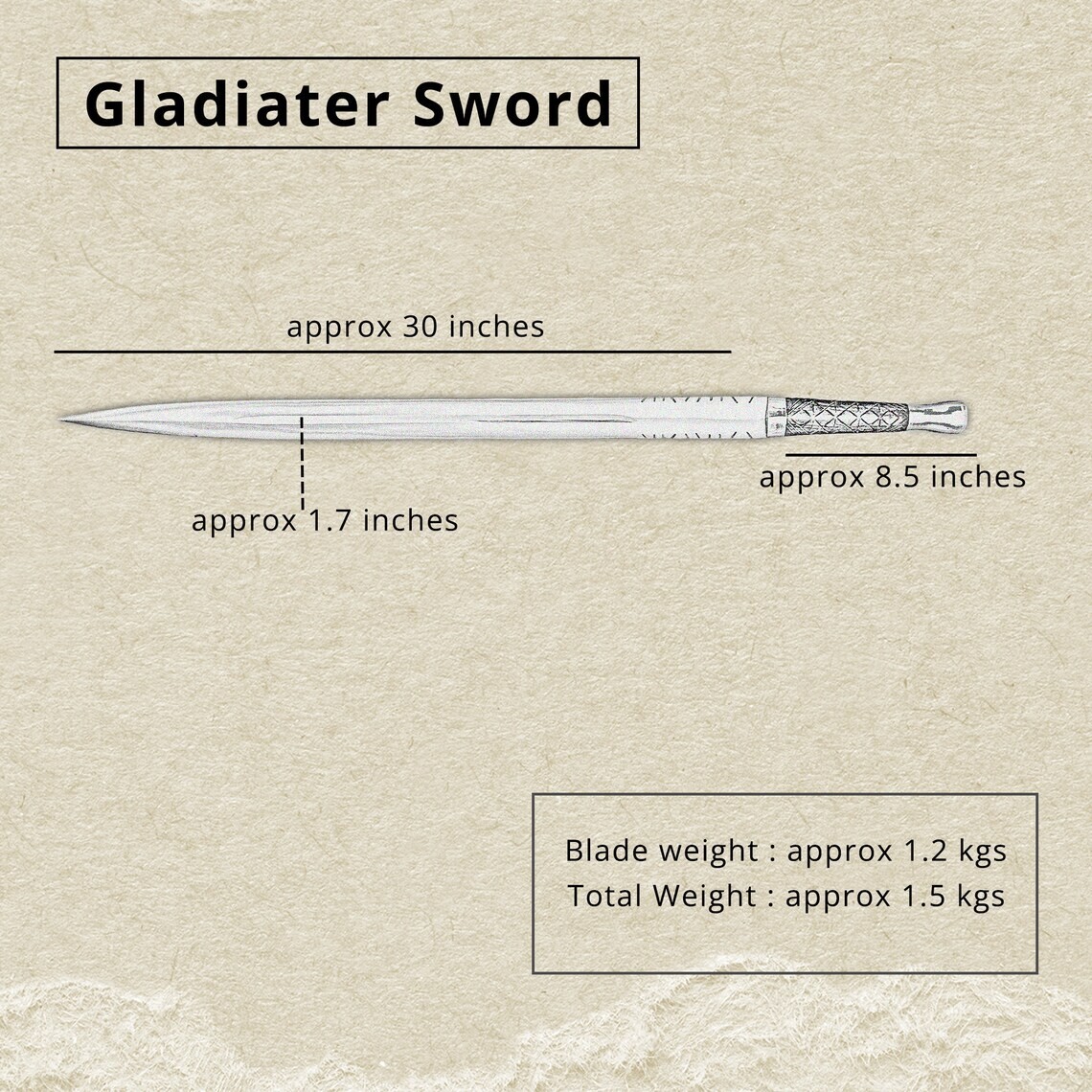 Authentic Sword made with 5160 Carbon Steel & Rosewood handle | Leather Sheath