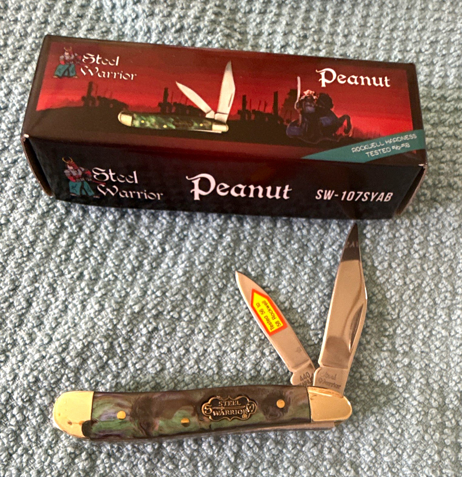 Steel Warrior Peanut FSW107SYAB 2-Blade Slipjoint Manual Clip Point Plain SS