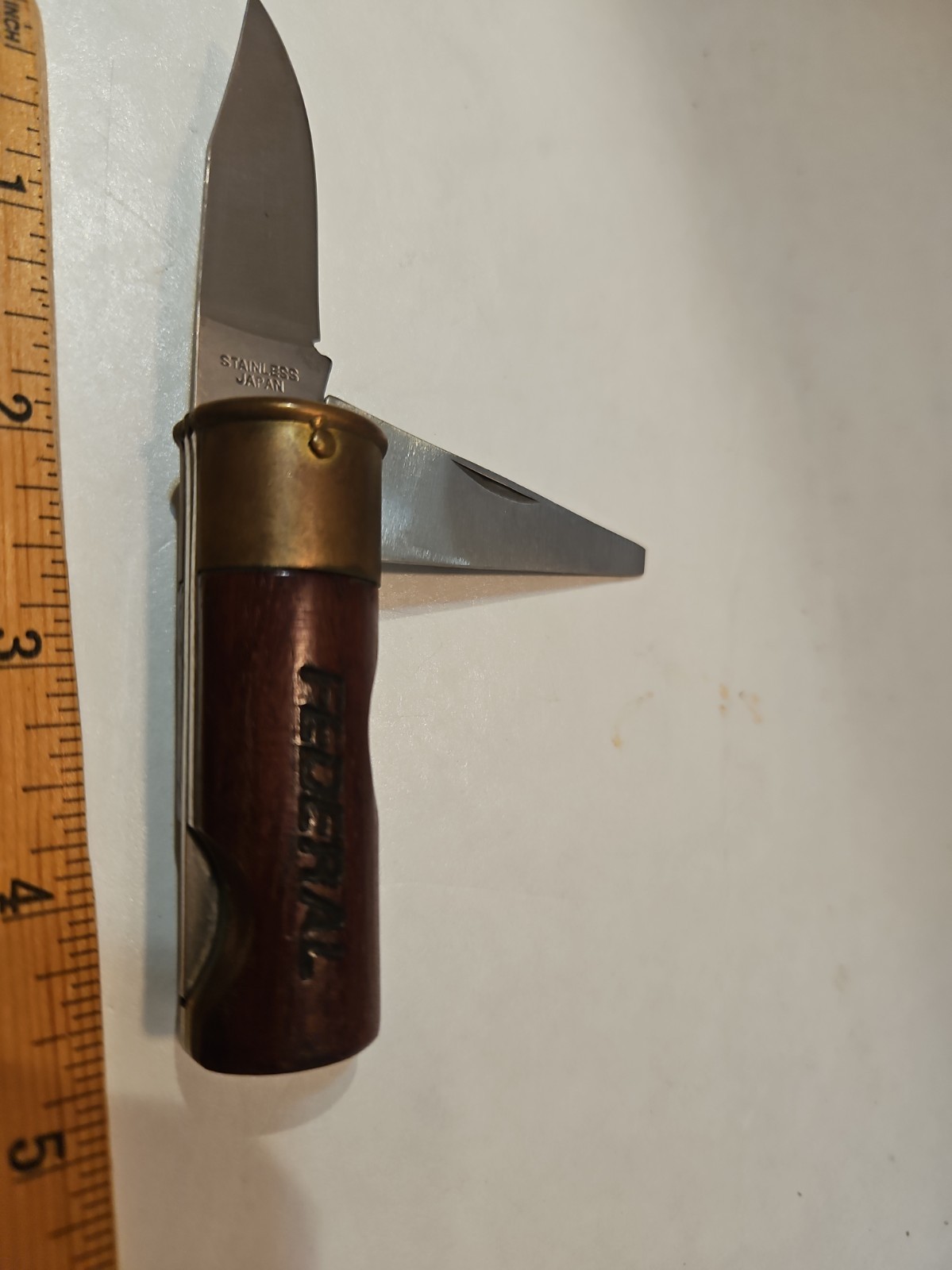 VINTAGE FEDERAL 12GA PHEASANT HUNTING FIGURAL SHOTGUN SHELL LOCKBACK KNIFE TOOLS