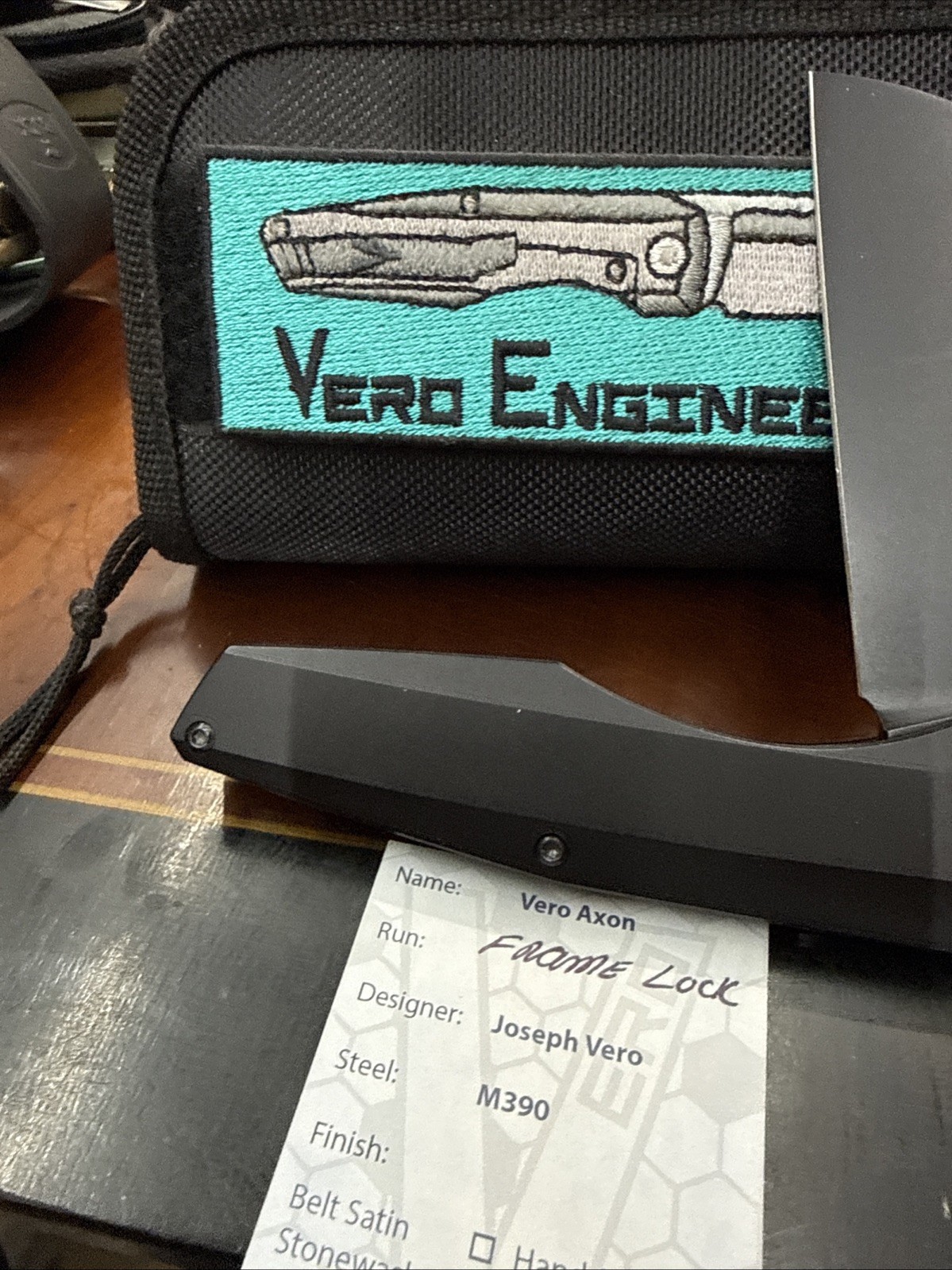 Vero Engineering Axon TI Framelock. M390 steel Custom Cerakote