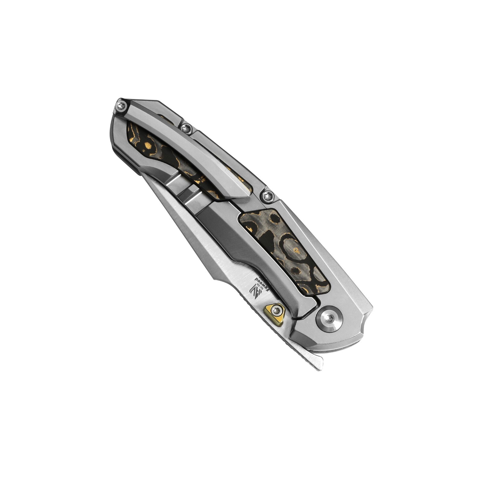 Kizer Feweed Clip Point Folding Pocket Knife Z-Wear PM Blade Titanium Handle