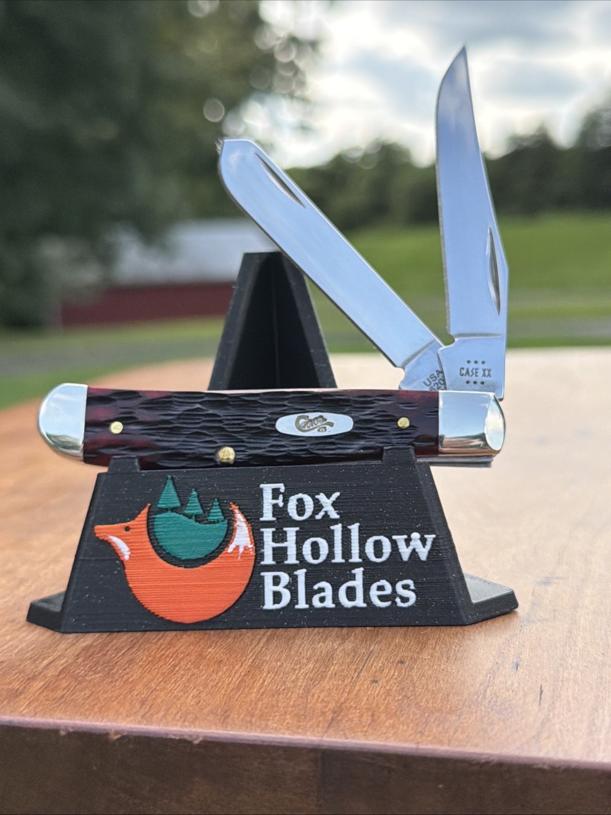 Case XX 2024 Crimson Peach Seed Jig Bone 6207 SS Mini Trapper Knife