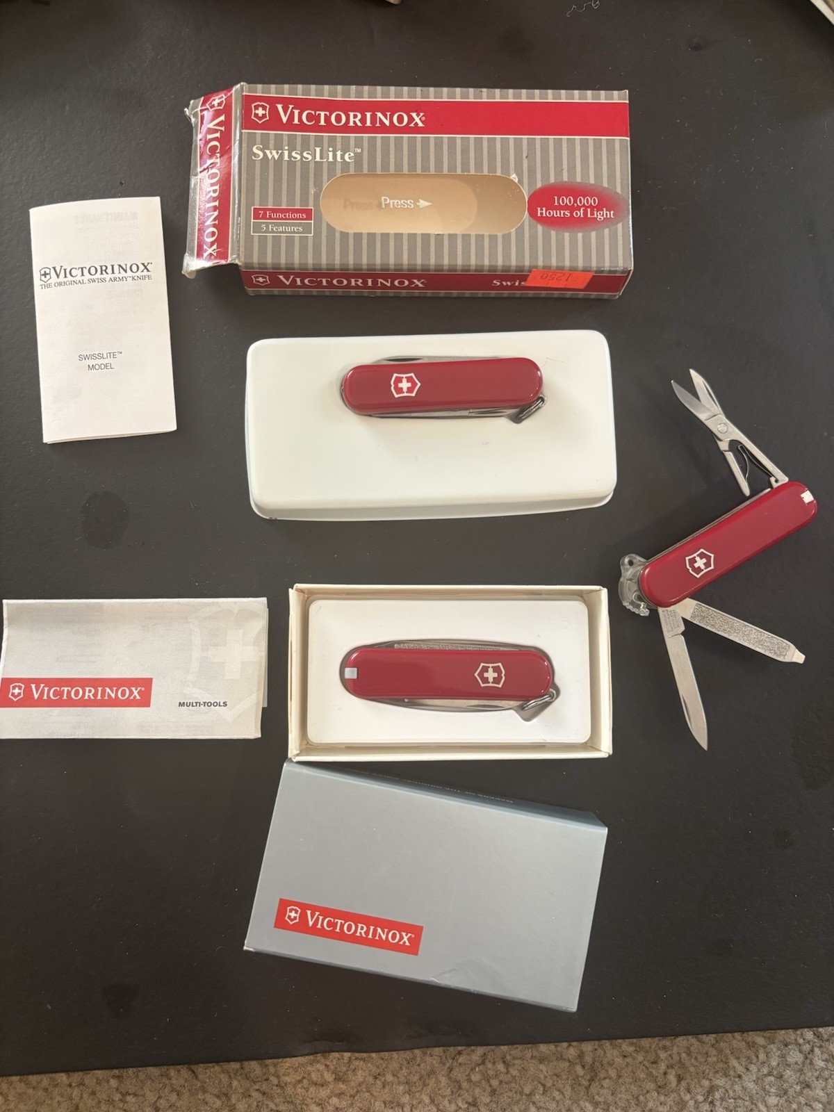 Victronox Scribe New. Swisslite New. USB Classic. 3 Knives One Price
