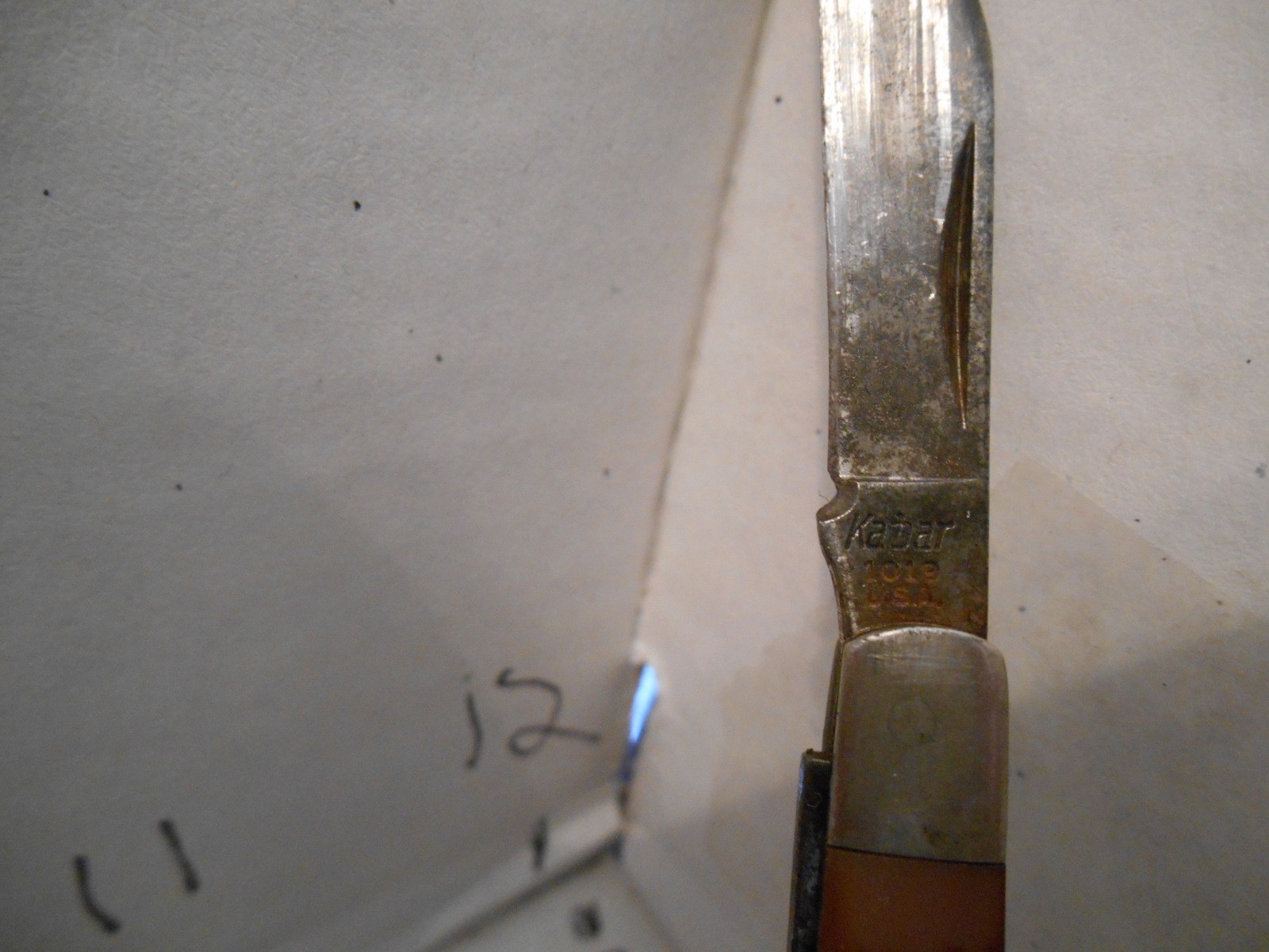 1960s KABAR 1019 USA Pocket Knife 2 Blades Folding 2.75 in long