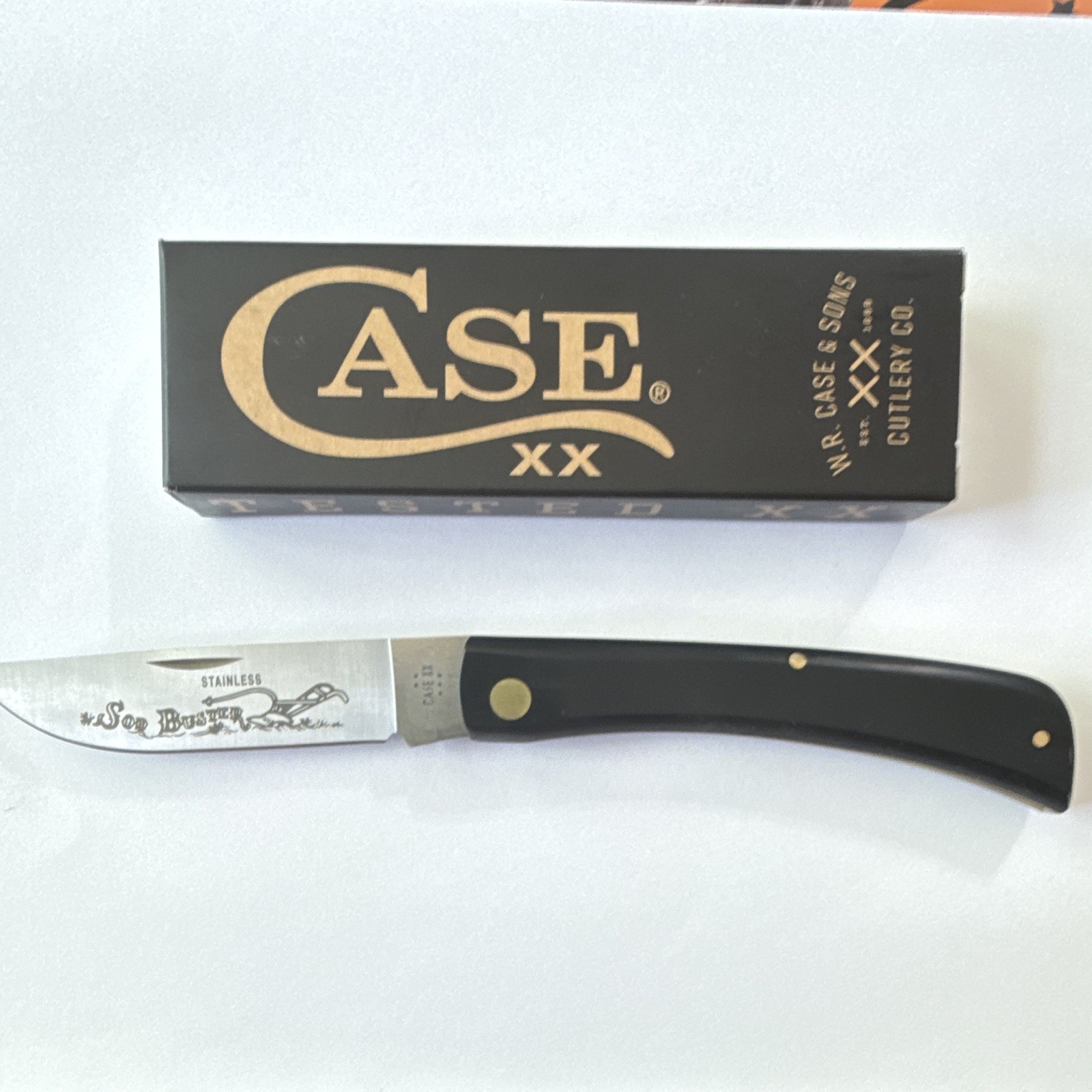 Case XX 00092 Buster Slipjoint Pocketknife 1-Blade SS Clip Point Black