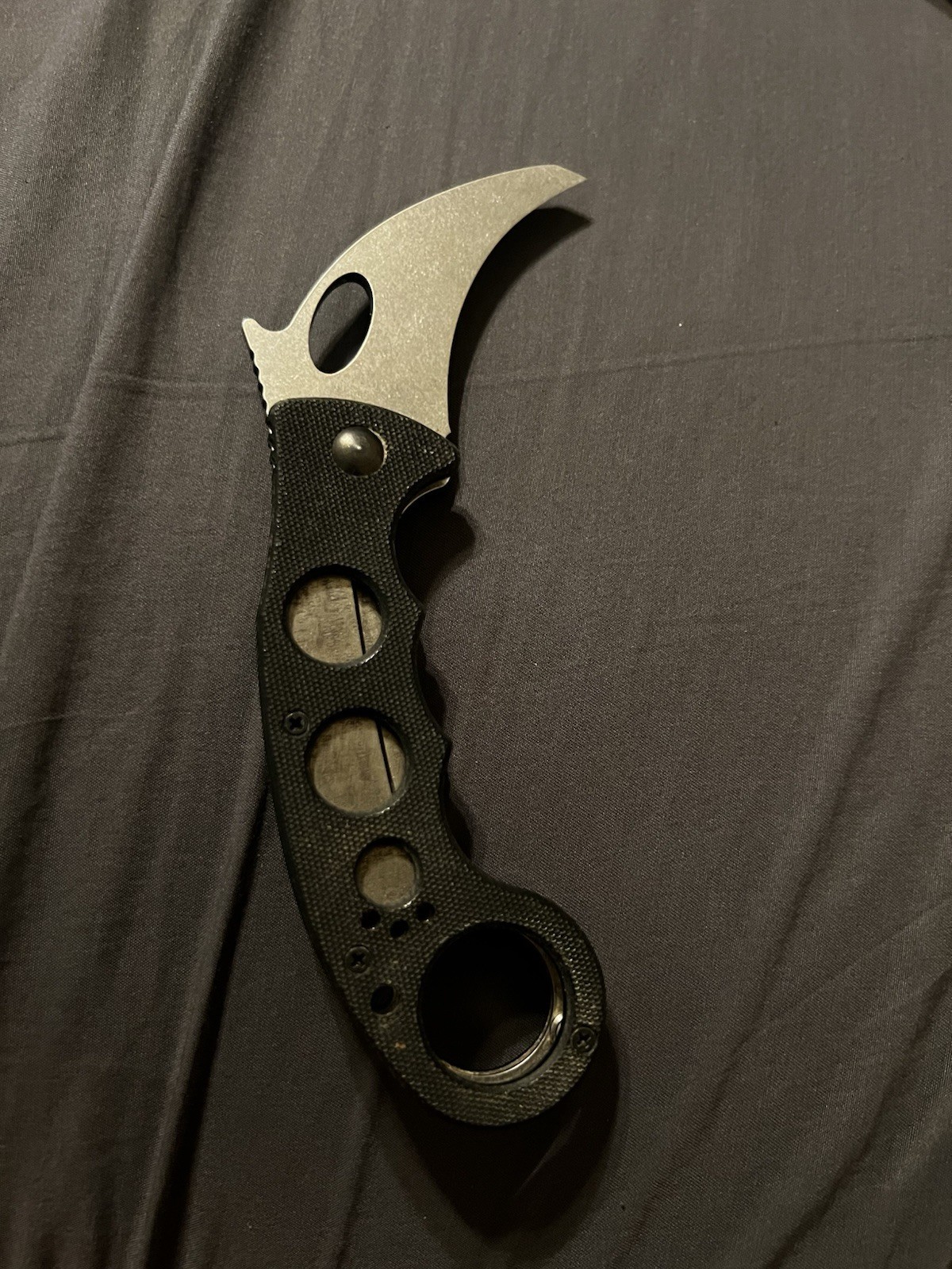 Emerson Combat Karambit Folding Knife 2.63 Stonewashed Wave