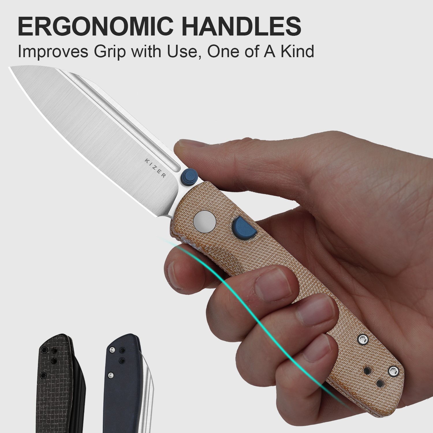Kizer Renissance EDC Folding Pocket Knife N690 Blade Micarta Handle V3698A2