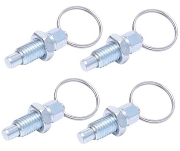 4pcs Carbon Steel Pull Ring Indexing Plunger, Retractable Spring Manual M6