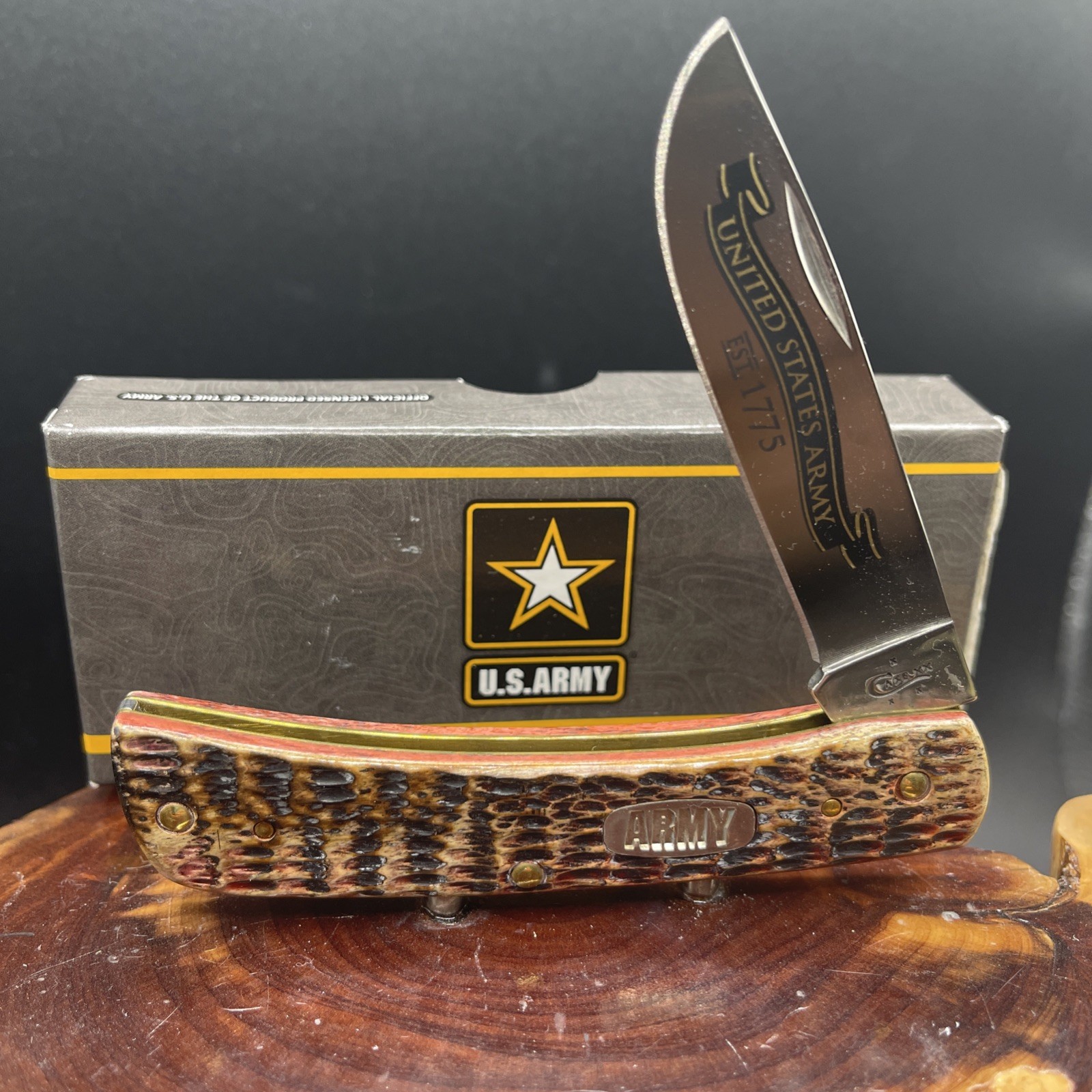 Case XX Burnt Walnut Sodbuster Jr United States Army Edition