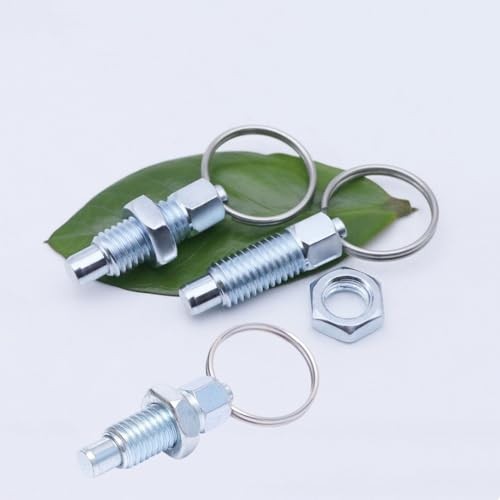 4pcs Carbon Steel Pull Ring Indexing Plunger, Retractable Spring Manual M6